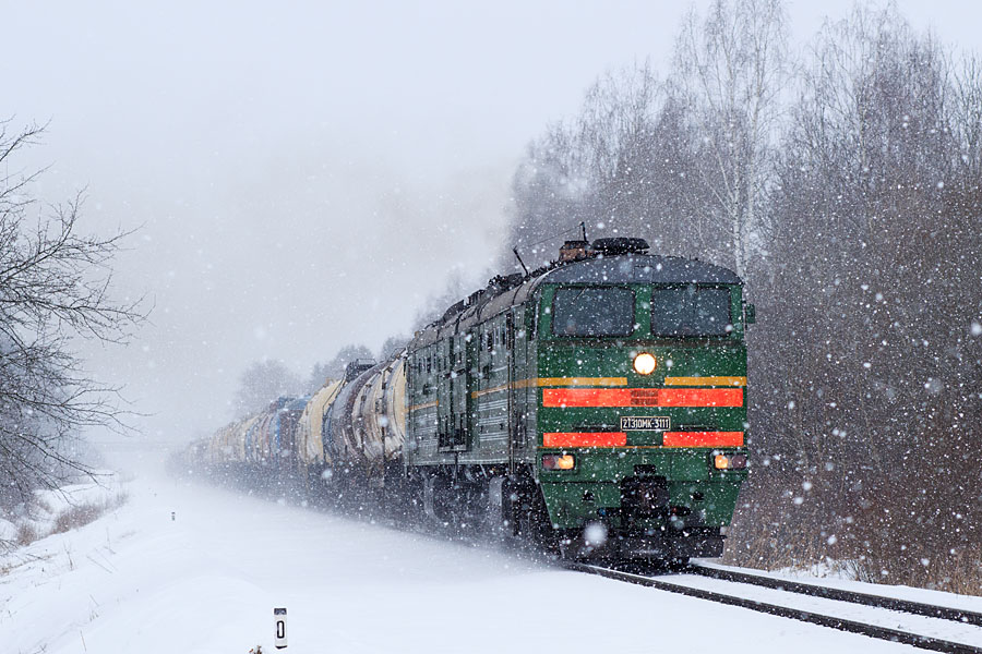 2TE10MK-3111 (Belorussian loco)
17.02.2013
401km - Naujene

