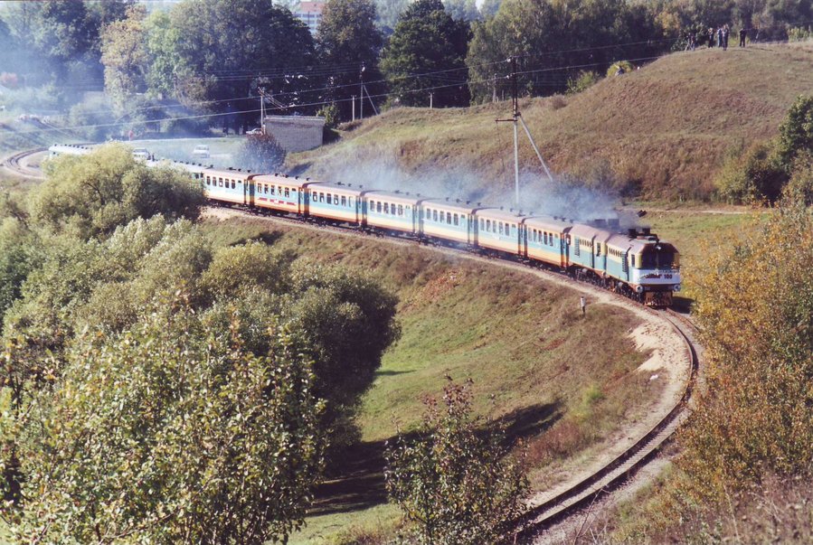 TU2-076+052
18.09.1999
Anykščiai - Rubikiai
100 years of narrow gauge railway in Lithuania celebrations

