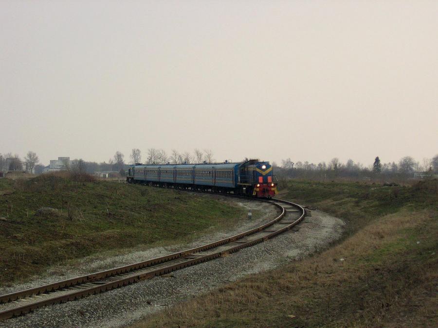 TEM2-5609+ER1 cars+TEM2-6487 (Eesti Põlevkivi workers train)
Ahtme - Jõhvi

