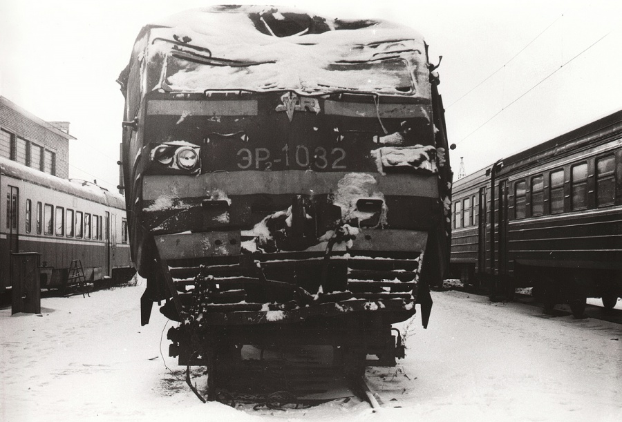 ER2-1032 after a collision in Tallinn
11.1980
Pääsküla depot
